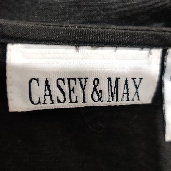 Vintage Casey & Max S Black Velvet Vest Button Front Embroidered Point Hem Cute - Picture 6 of 8